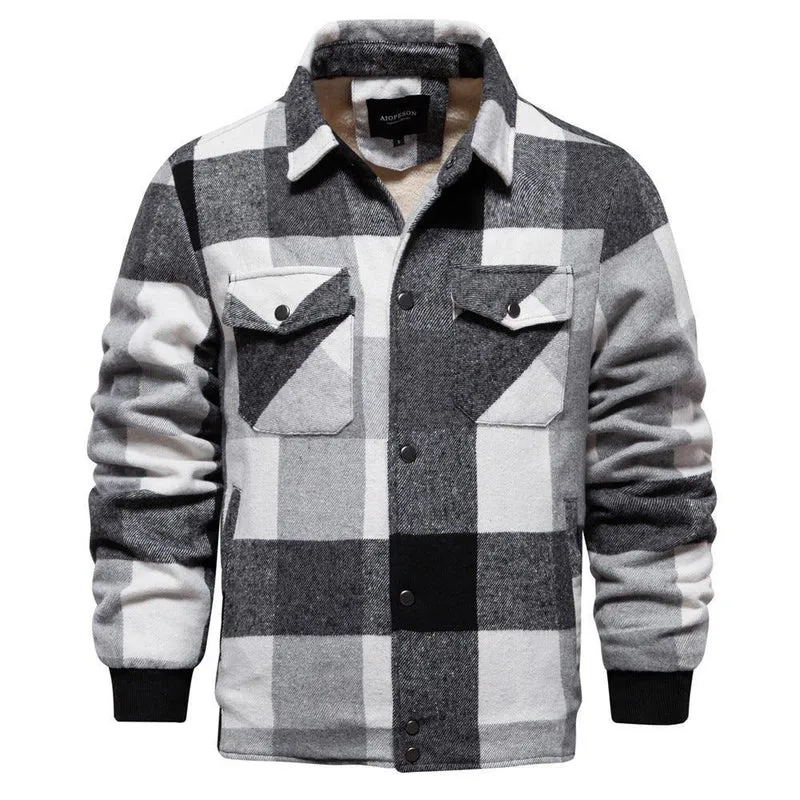 Autumn And Winter Men's Jacket Casual Plaid Coat