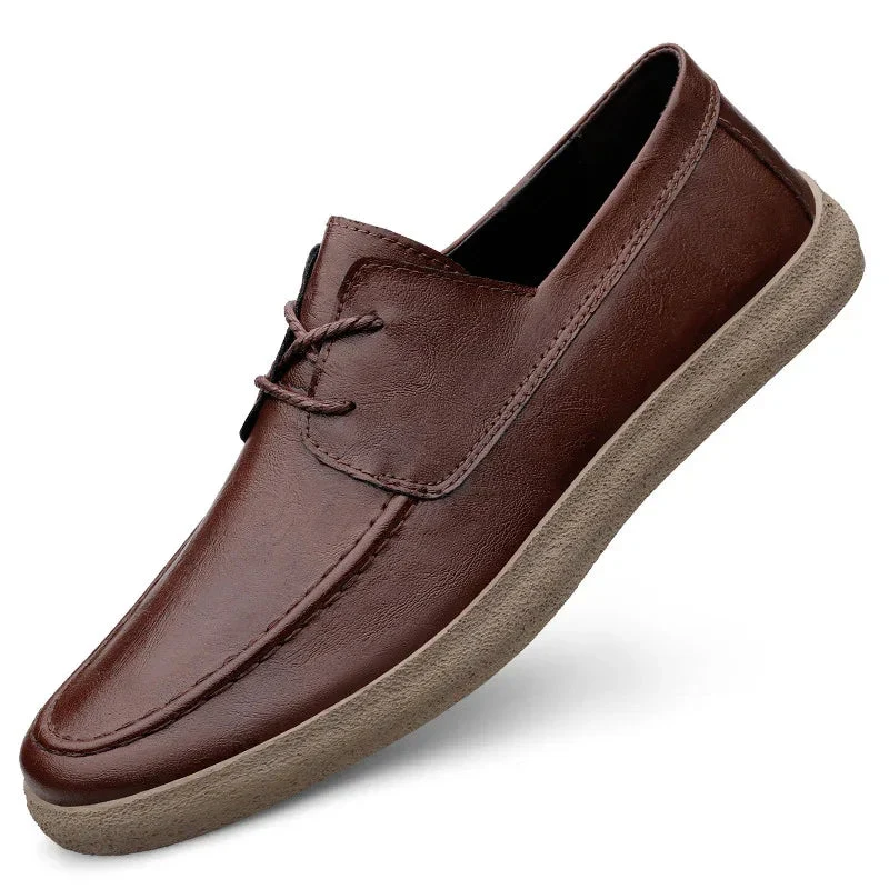 Men's Breathable Loafers Casual Retro Leather Shoes