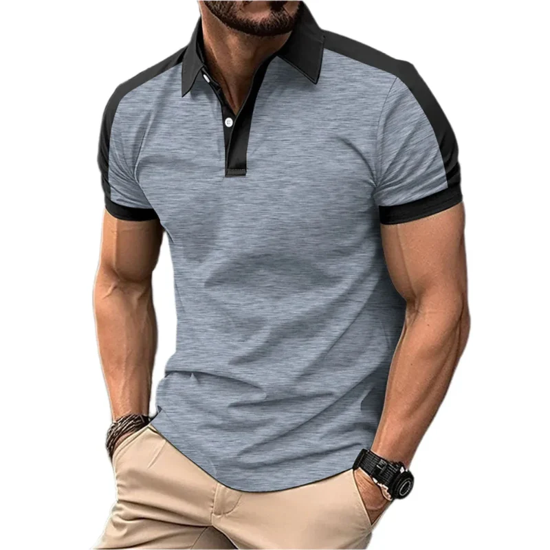 Men's Short Sleeve Business Shirts Casual Polo Shirts