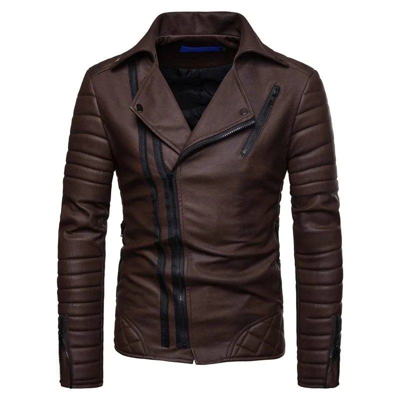 Men's Close Fit PU Leather Jacket