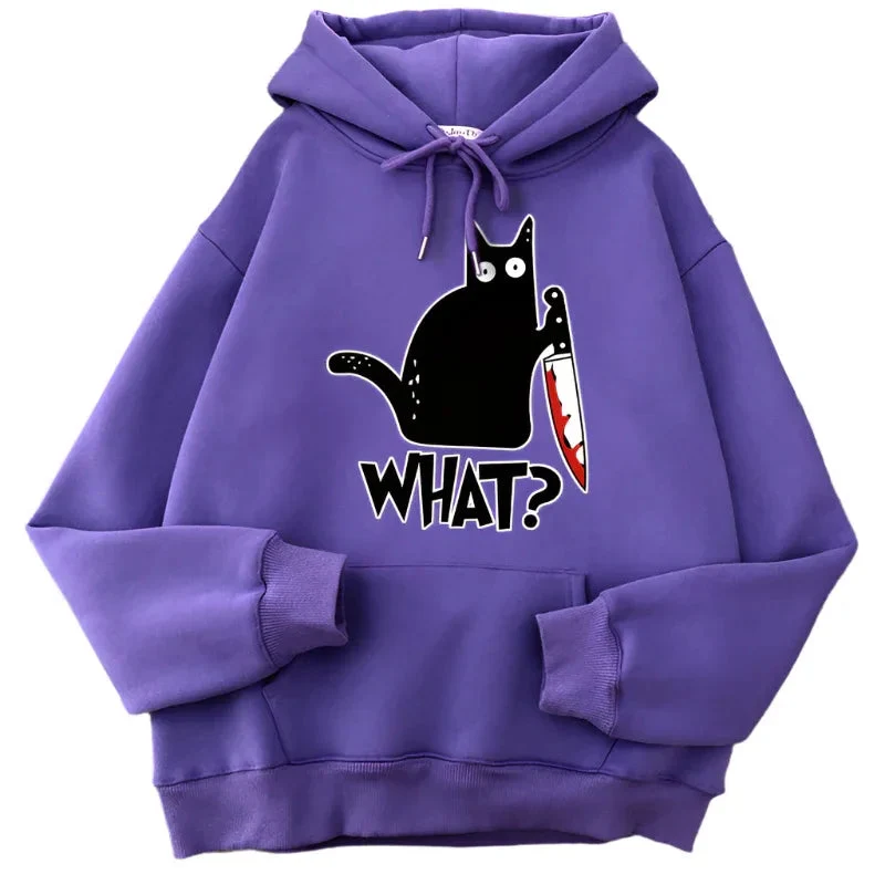 Surprised Killer Black Cat Hoodies For Men