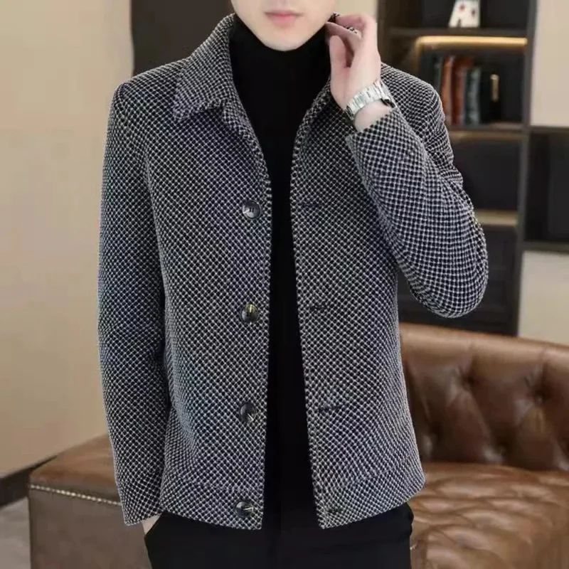 Velvet Padded Thickened Short Coat For Men