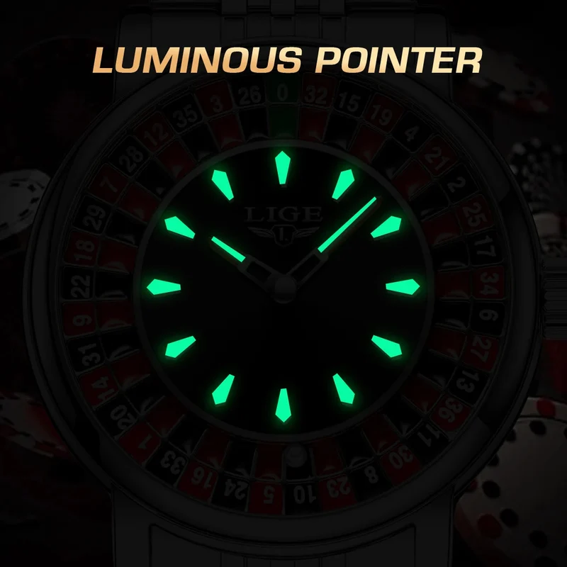 LIGE Roulette Dial Watch