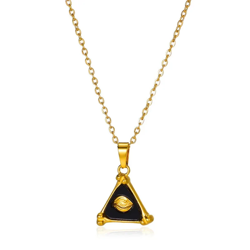 Fashion Triangle 18K Gold Stainless Steel Unisex Necklace