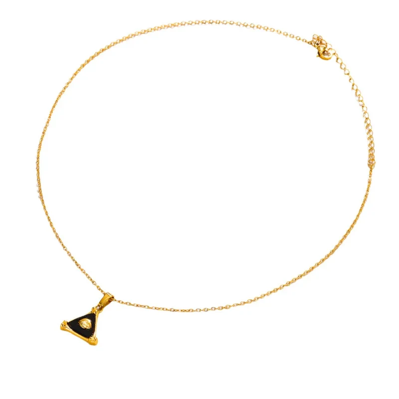 Fashion Triangle 18K Gold Stainless Steel Unisex Necklace
