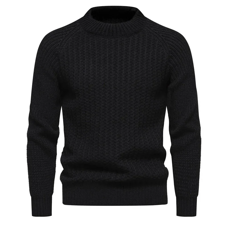 Men's Casual Loose Solid Color Round Neck Sweater