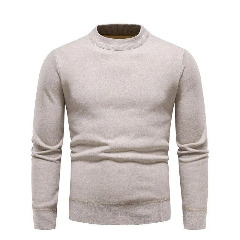 Men's Fleece-Lined Thick Round Neck Sweater