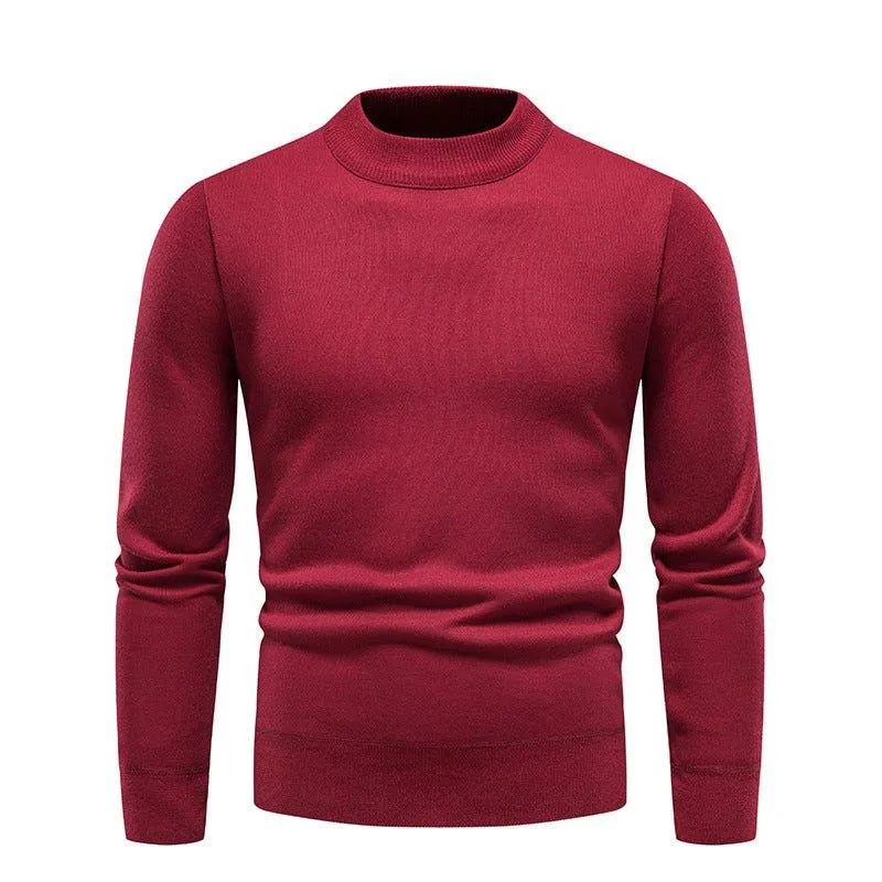 Men's Fleece-Lined Thick Round Neck Sweater