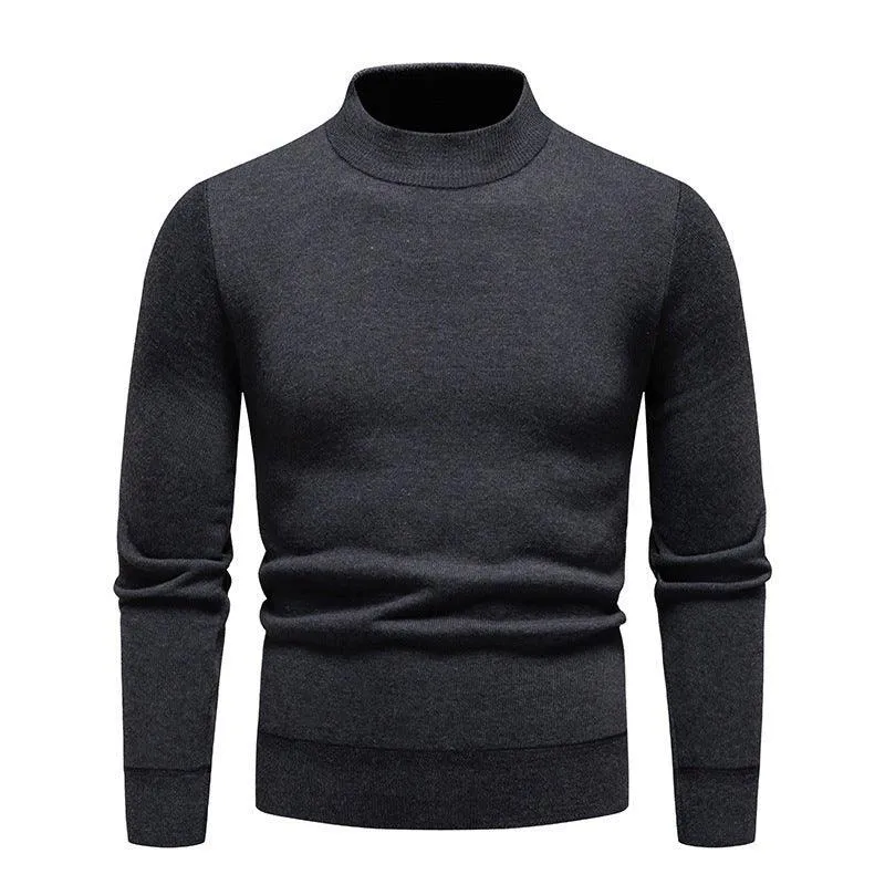Men's Fleece-Lined Thick Round Neck Sweater