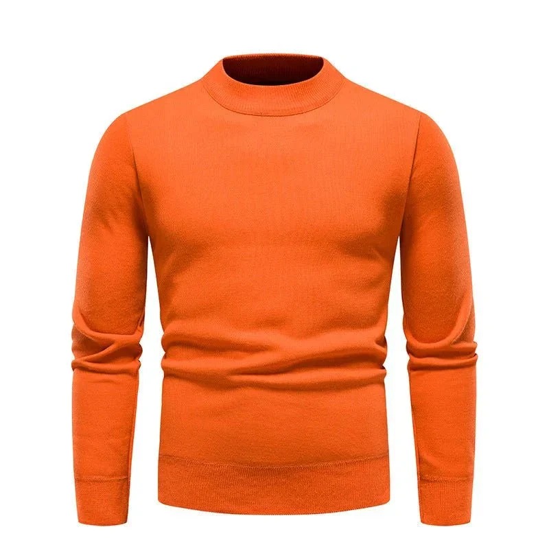 Men's Fleece-Lined Thick Round Neck Sweater