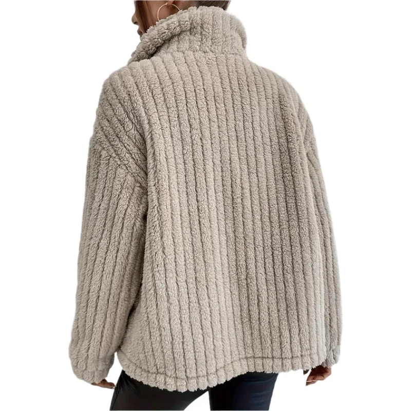 Women's Double-Sided Velvet Button Cardigan Casual Coat