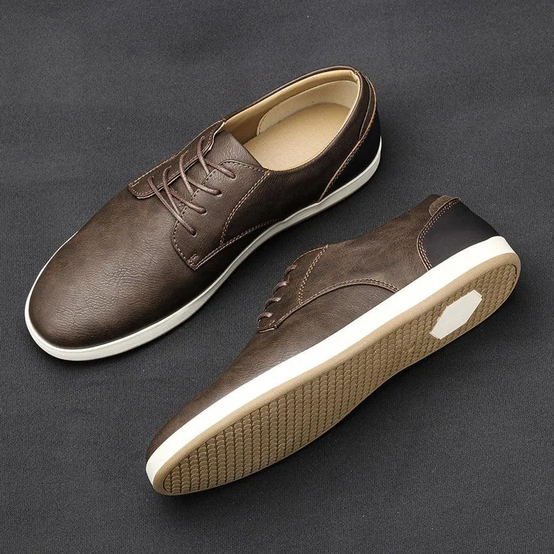 Men's Casual Comfortable Leather Board Shoes