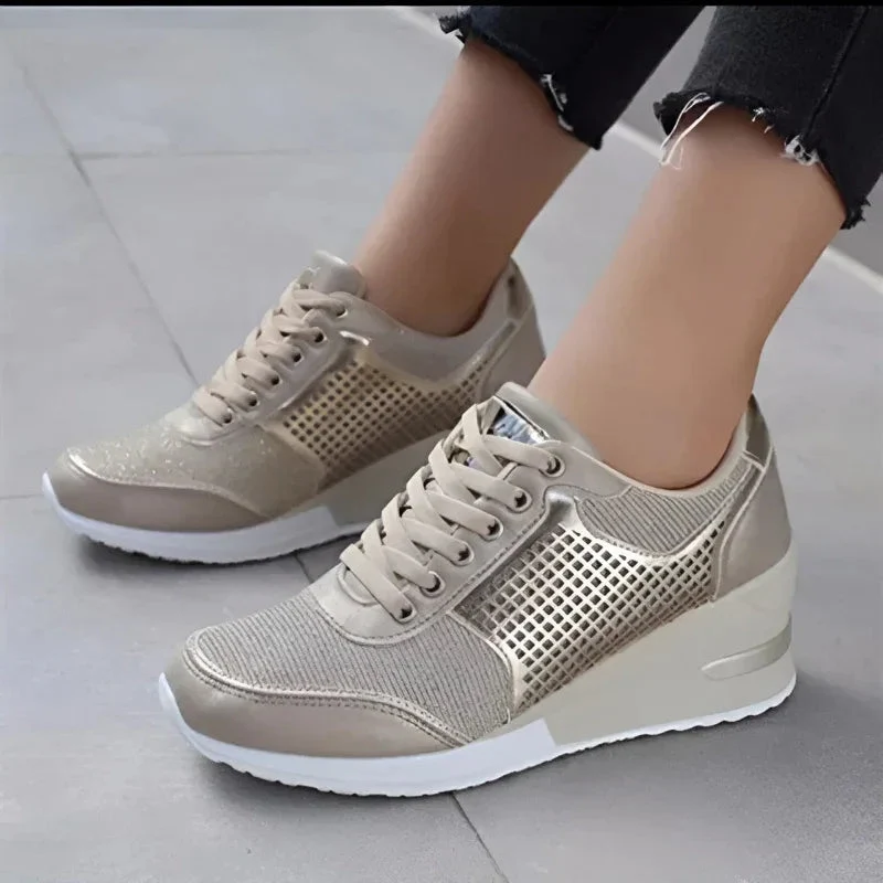 Lacing Sneakers With Platform Heels Shoes For Women