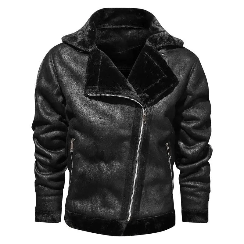 Thick Warm Men's Winter Leather Jacket