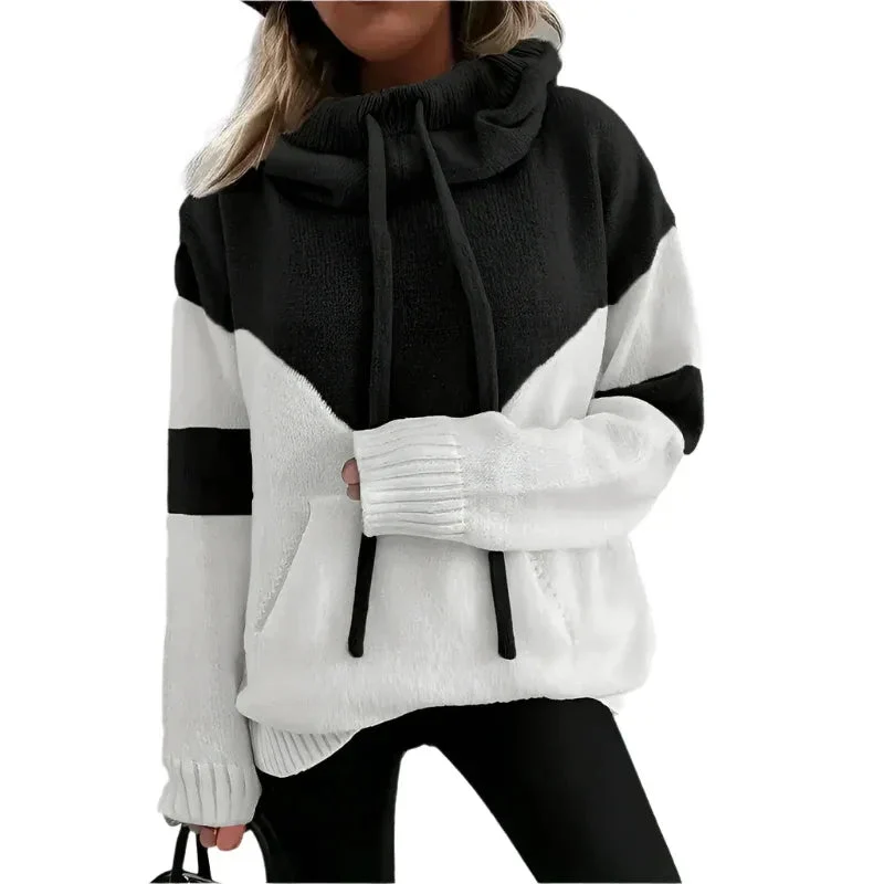 Fashionable Cosy Hoodie With Drawstrings Sweater For Women