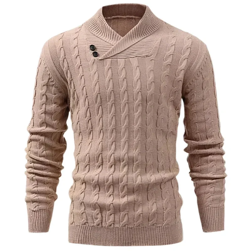 Lapel Classic Twisted Pullover Sweaters For Men