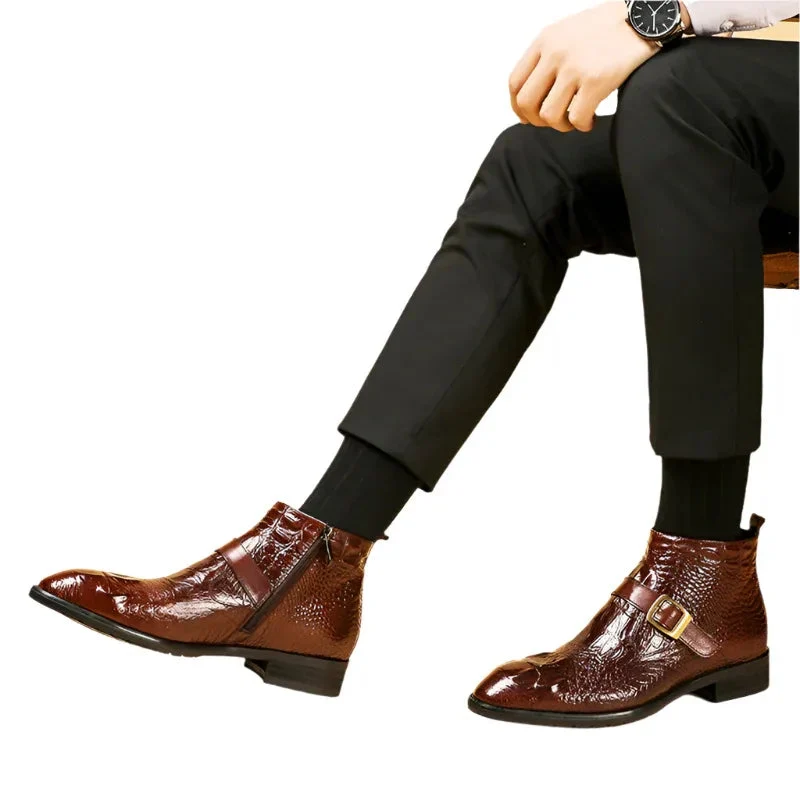 Men's High Top British Style Boots Formal Leather Shoes