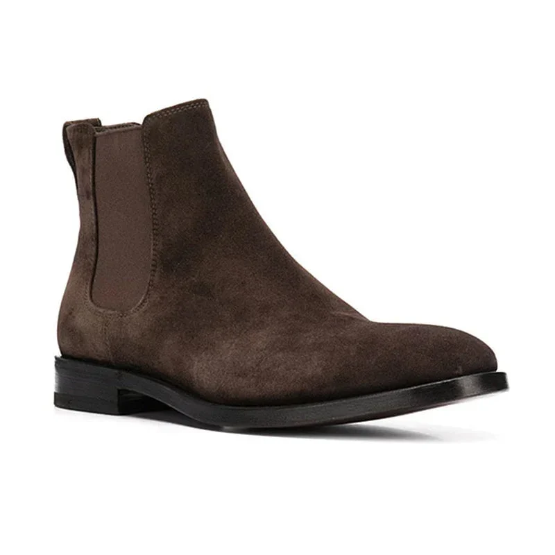Men's Shoes Short Pointed Leather Boots