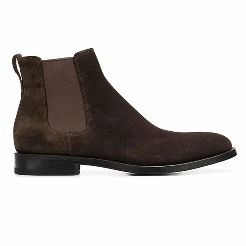 Men's Shoes Short Pointed Leather Boots