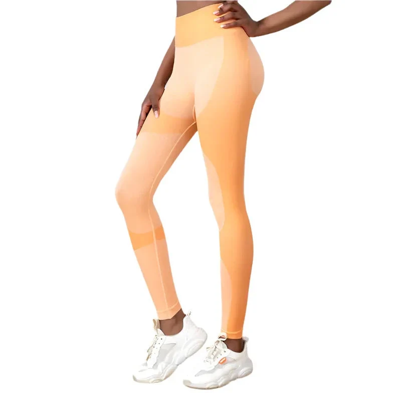 Striped Yoga Pants High Waist Seamless Leggings Butt Lift Quick-Drying Running Sports Fitness Tights Women's Gym Clothing