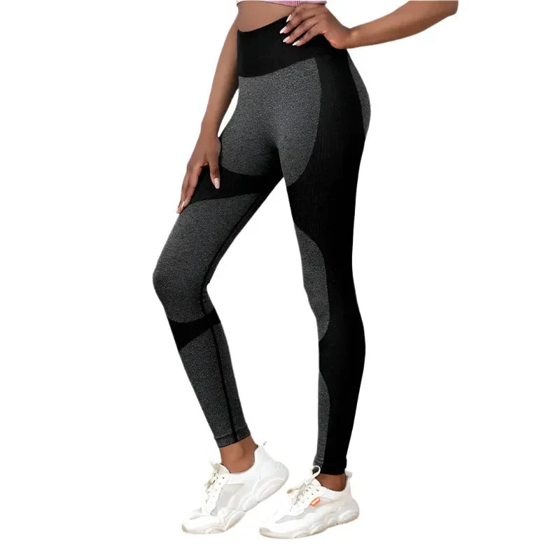 Striped Yoga Pants High Waist Seamless Leggings Butt Lift Quick-Drying Running Sports Fitness Tights Women's Gym Clothing