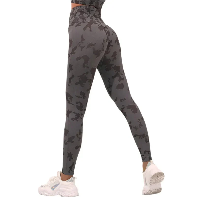 Women's Fitness Camouflage Yoga Pants High Waist Seamless Leggings Butt Lift Tights Gym Exercise Clothing