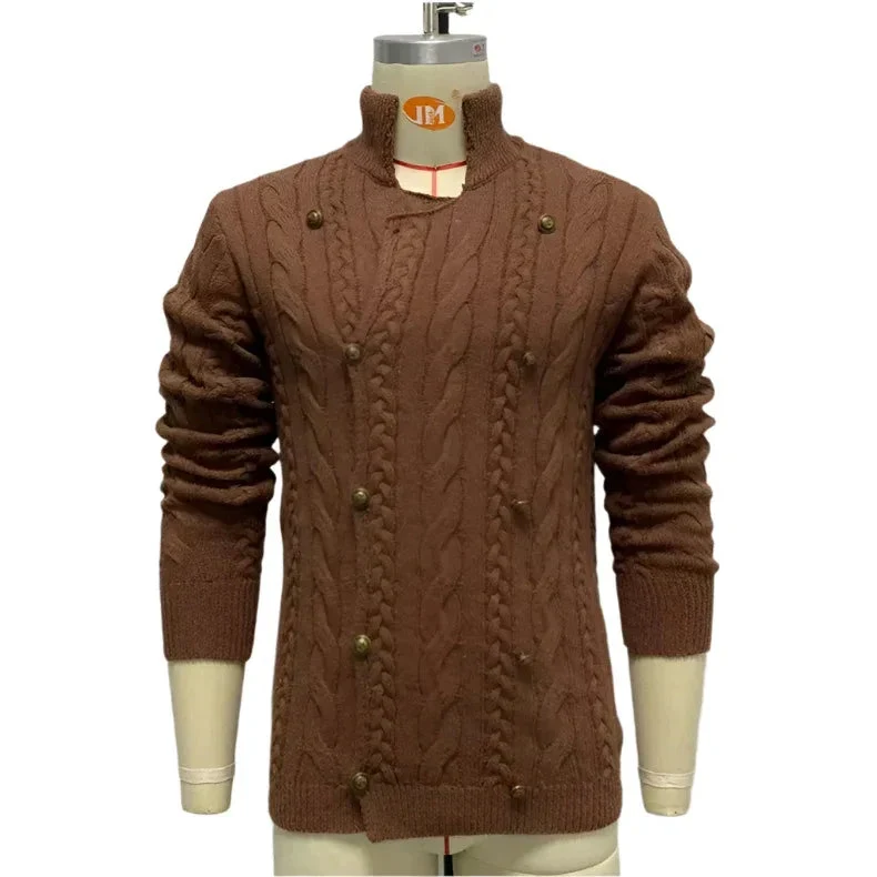 Long Sleeve Double Breasted Cardigan Sweater
