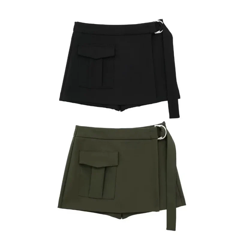 Women's High Waist With Belt Skirt