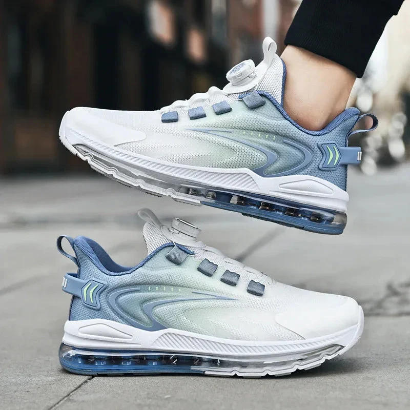 Rotating Buckle Full Woven Air Cushion Sneaker Running Shoes