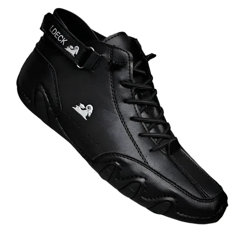 Men Ankle Boots Autumn Winter Suede Velcro Shoes Fashion Lace-up Sneakers