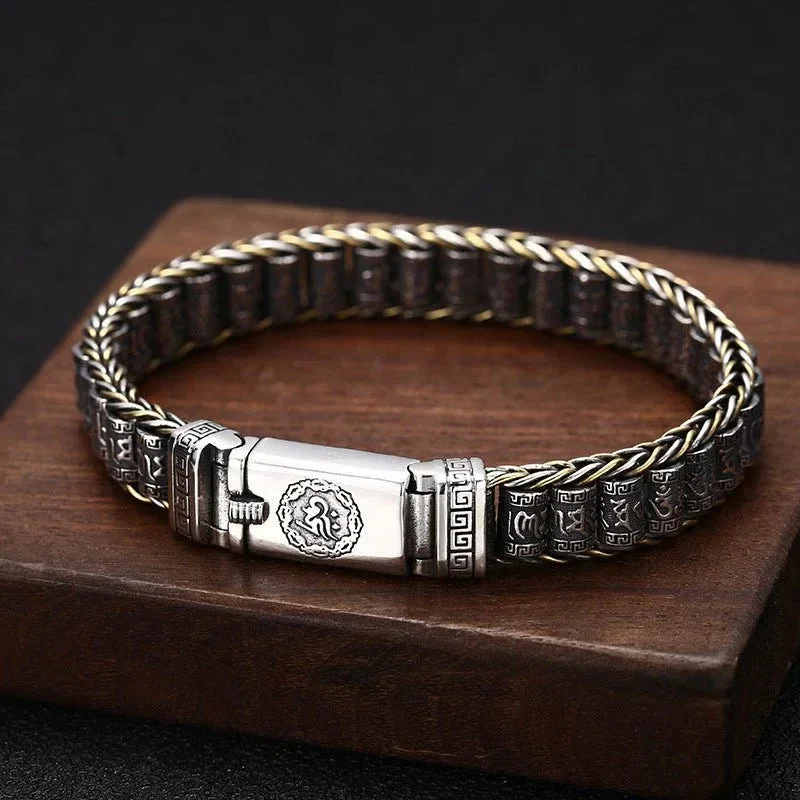 Unisex 925 Silver Turn Bead Bracelet