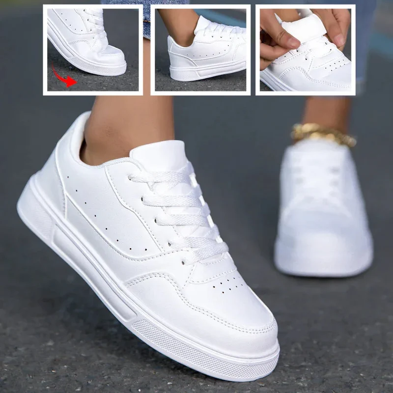 Breathable White Korean Casual Sneakers