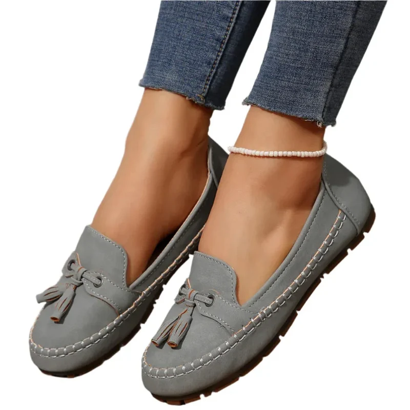Women's Round Head Loafers Fashion Non-Slip Soft Comfortable Flat Shoes