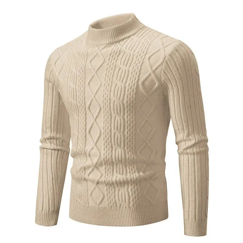 Men's Twisted Round Neck Pullover Leisure Sweaters