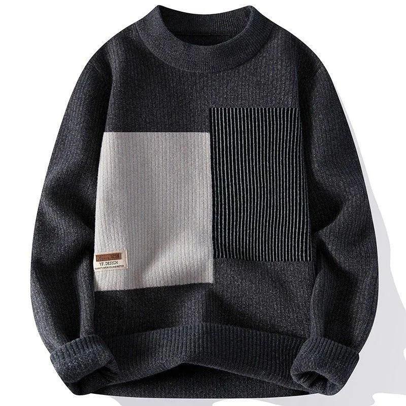 Men's Thickened Contrast Color Autumn And Winter Sweaters