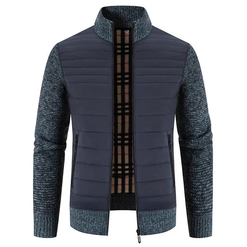Men's Stand Collar Cardigan Sweater Outer Wear Plus Size Coat