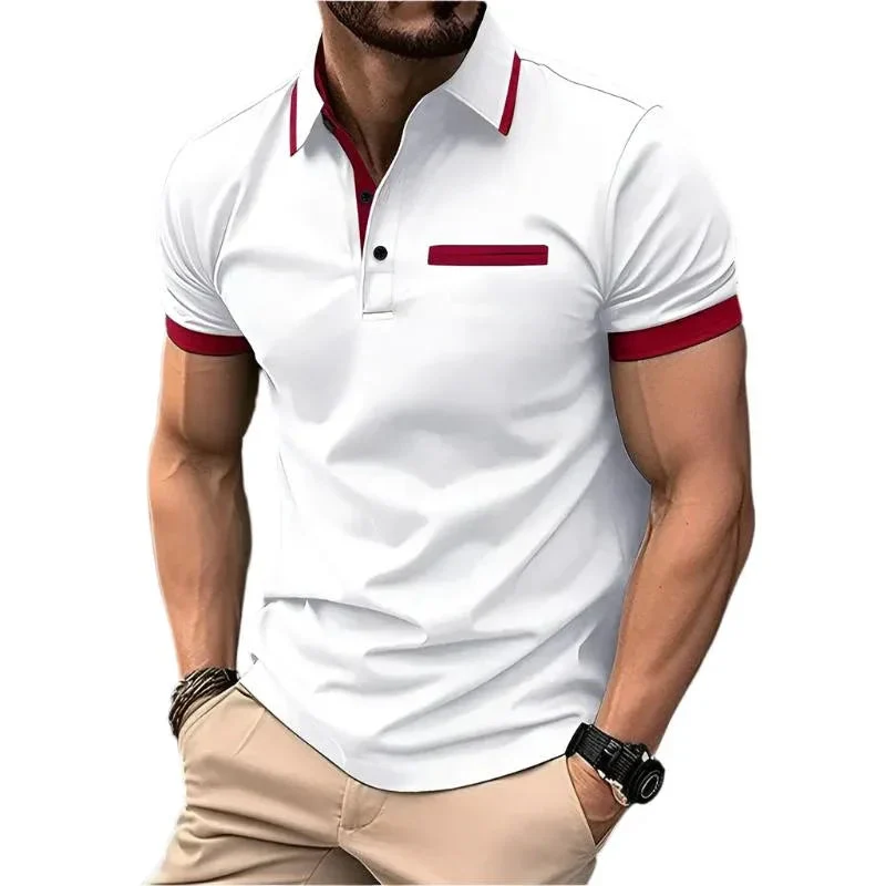 Men's Polo Shirt With Decorative Chest Pocket
