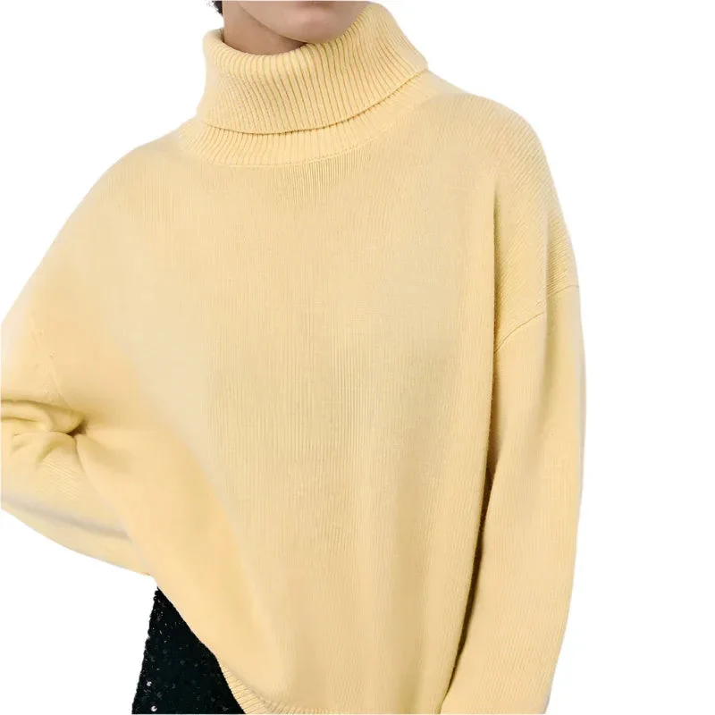 Winter Turtleneck Sweater Fashion Personality Long Sleeve Knitted Top Women's Clothing