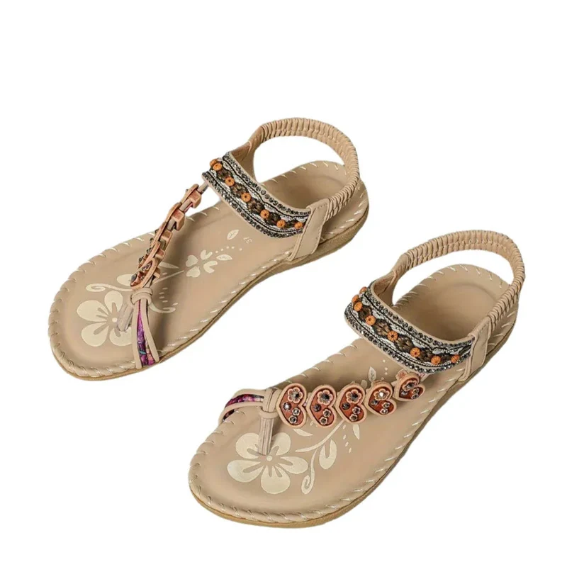 Bohemian Style Women's Shoes Flat Sandals Beaded