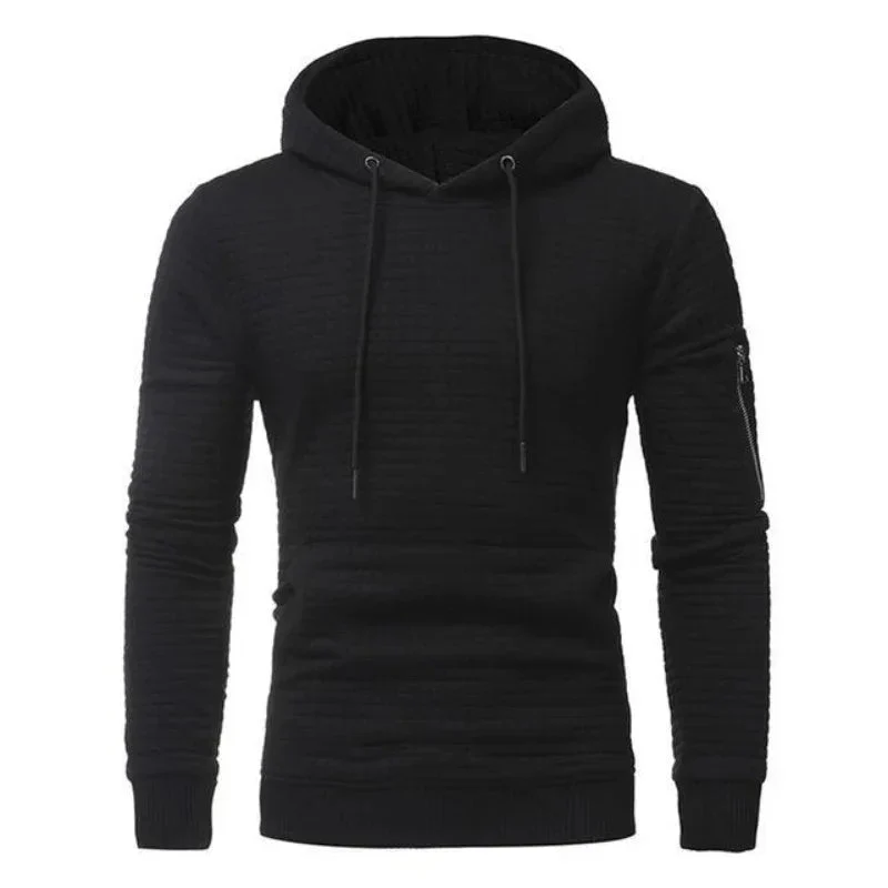 Men's Sweatshirt Hoodie With Arm Zipper Long Sleeve Slim Top