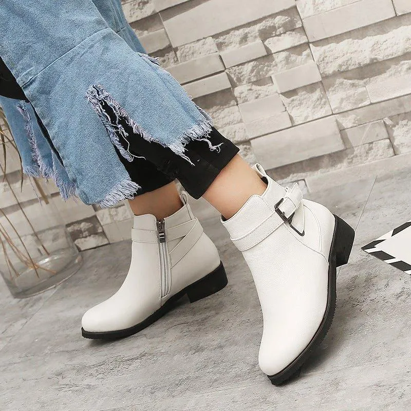 Low Round Toe Martin Boots Shoes For Women