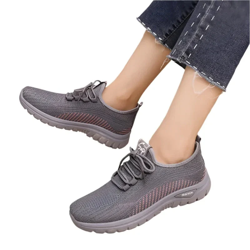 Women's Shoes Mesh Breathable Round Head Outdoor Sneakers