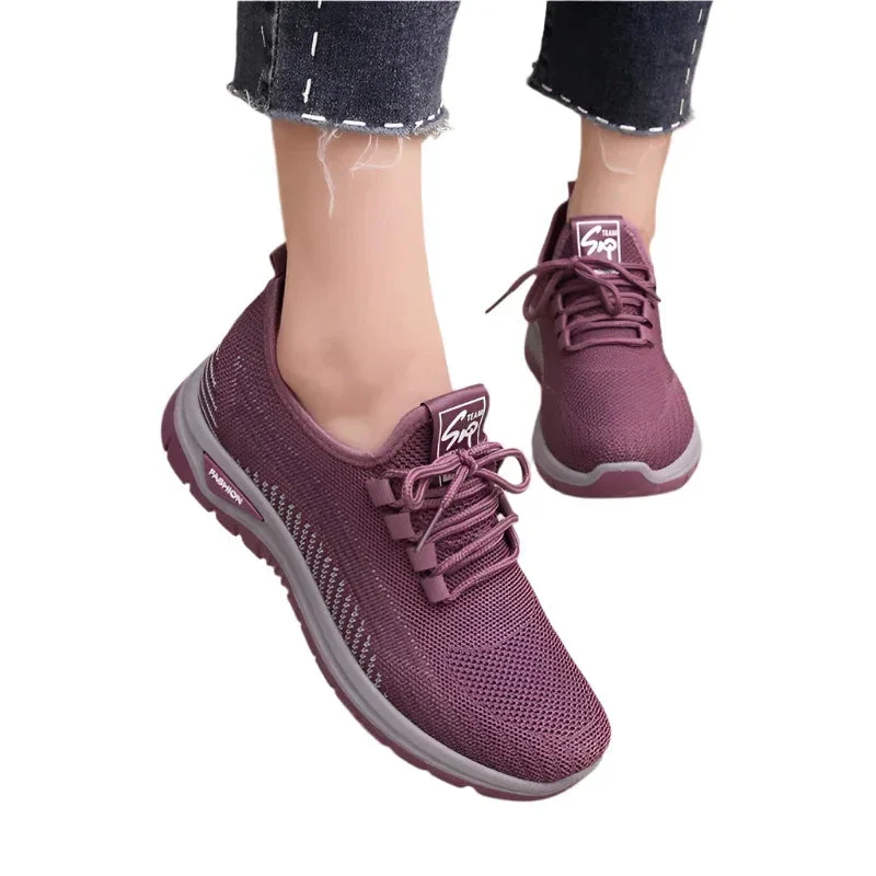 Women's Shoes Mesh Breathable Round Head Outdoor Sneakers