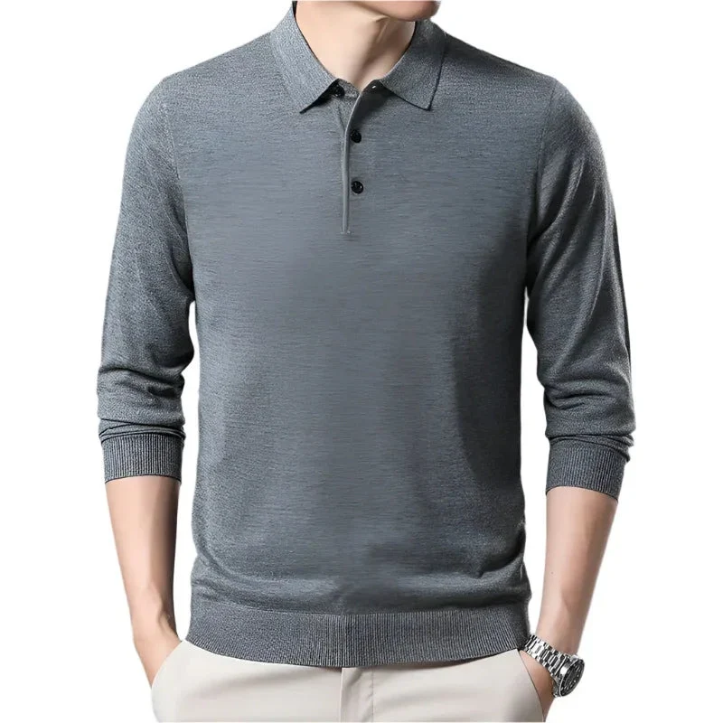 Men's Woolen Spring And Autumn Solid Color Sweater