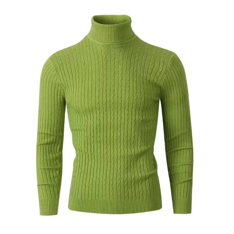 Men's Casual Retro Knitted Turtleneck Sweater