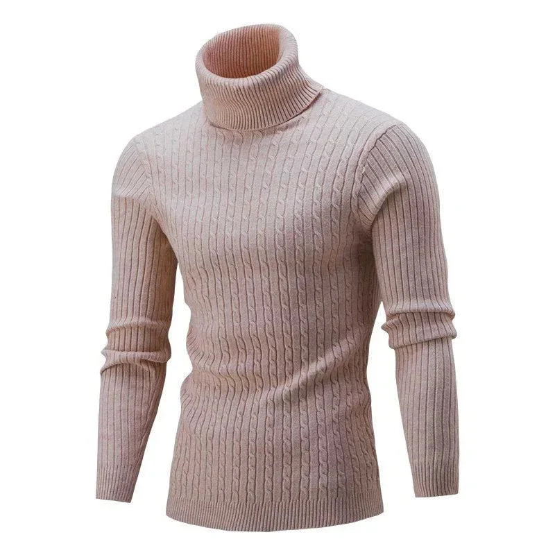 Men's Casual Retro Knitted Turtleneck Sweater