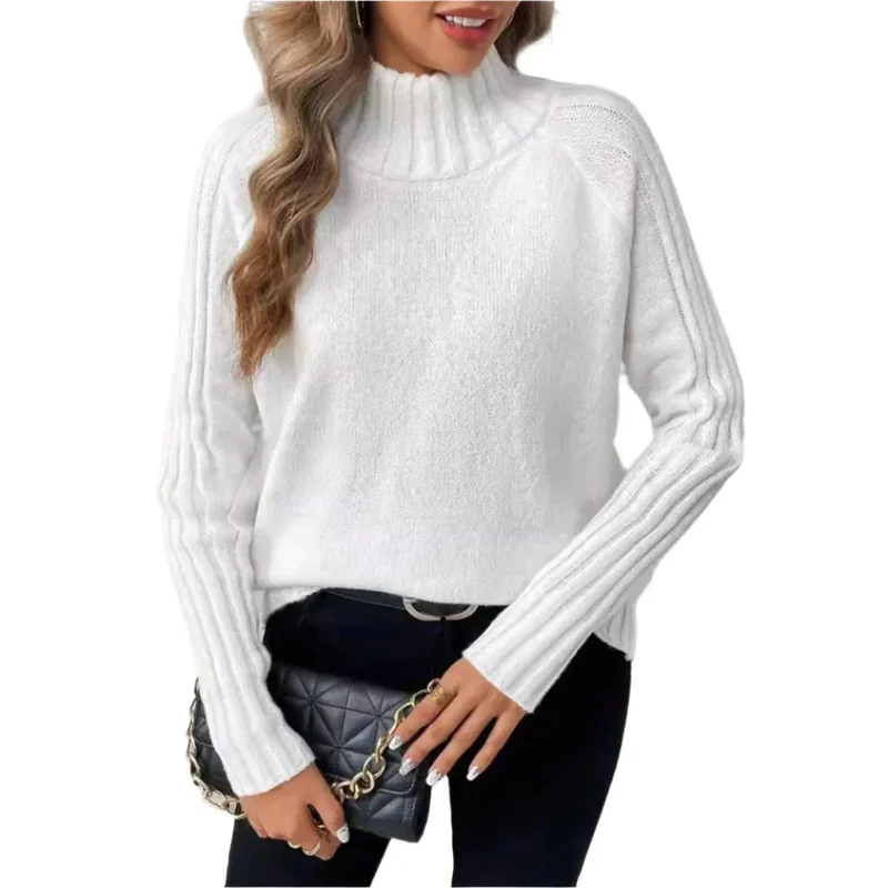 Women's Solid Color Pullover Long Sleeve Turtleneck Sweaters