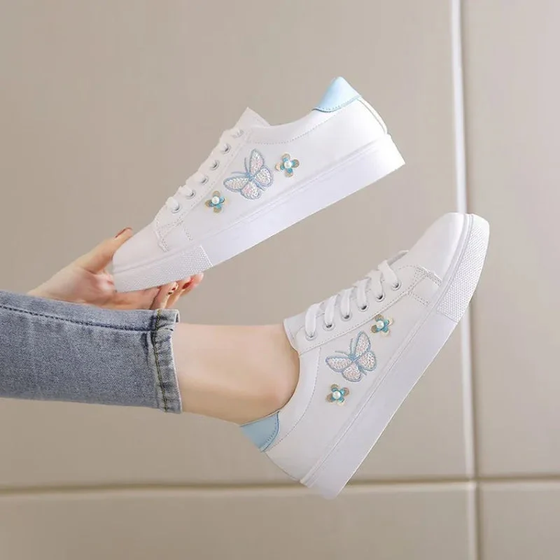 Women's Flat Low-Top Butterfly Sneakers