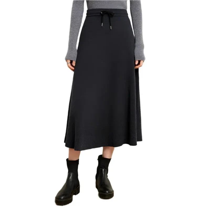Long Fashionable Knitted Cashmere Skirt For Women