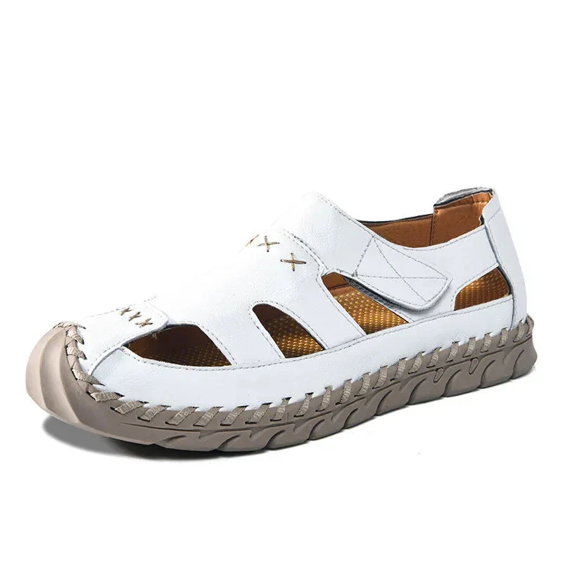 Men's Shoes Casual Hand-Stitched Velcro Sandals